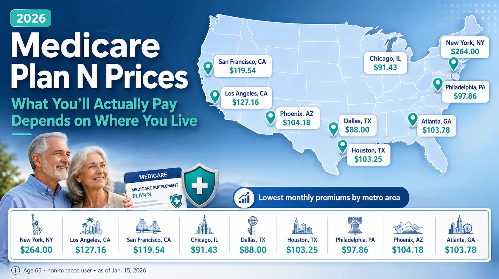 2026 Medicare Plan N Prices in California Compared to Other States